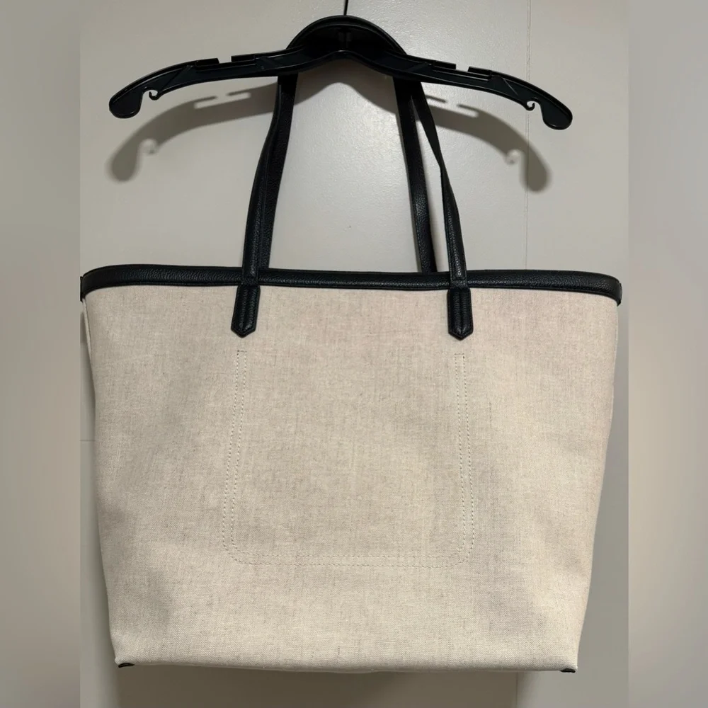 Toteme Canvas Travel Tote, Ecru Black - Picture 4 of 7